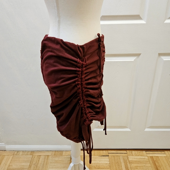 NEW Convertible MISS BE by Emmanuelle Blanc Festival Ruched Dark Red Skirt Dress - Picture 7 of 16